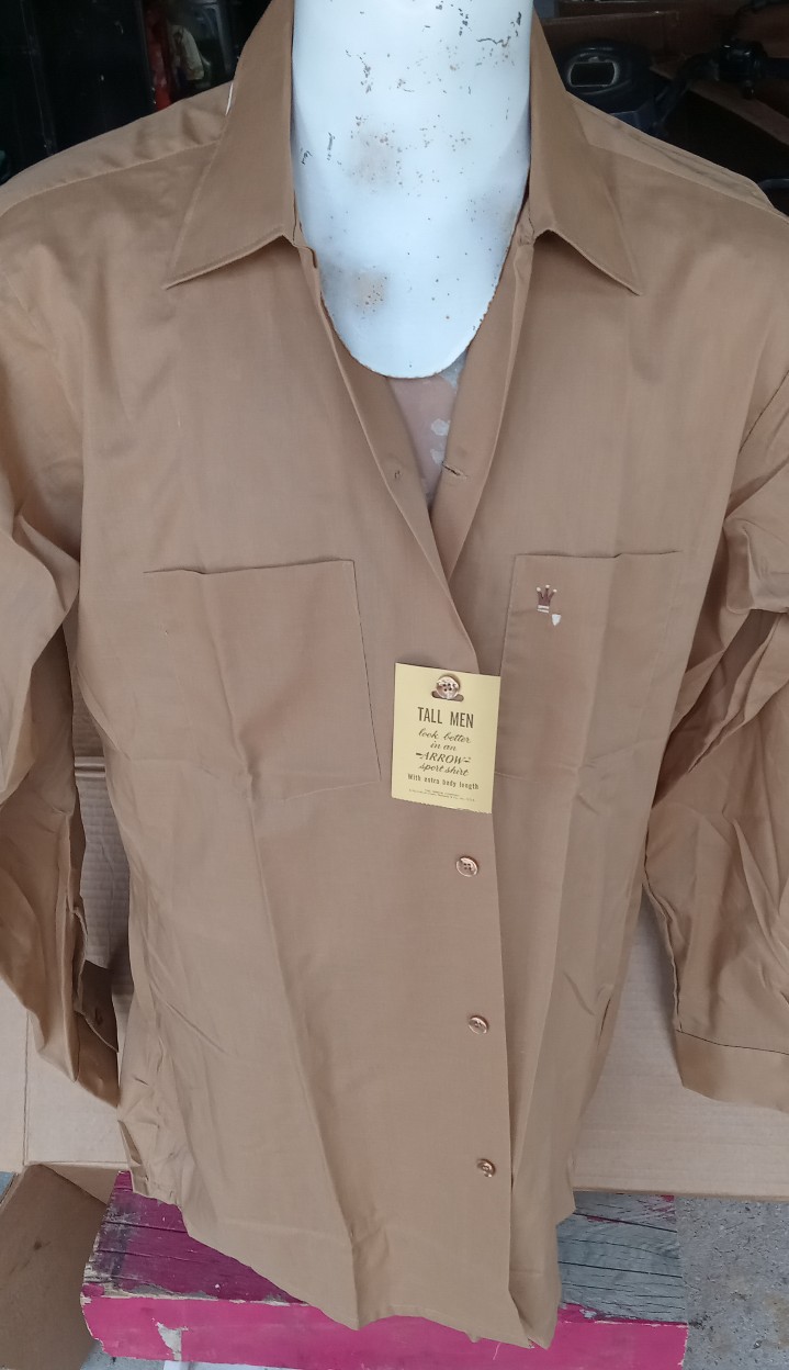 Men's Vintage Arrow Loop Collar Shirt, LTall
