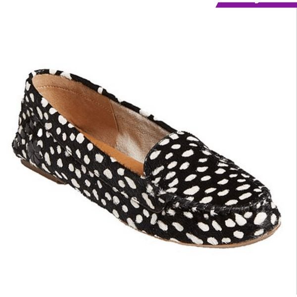 Jack Rogers | Black & White Dot Mille Calf Hair Moccasin-Women's Sz 7.5, MP 148