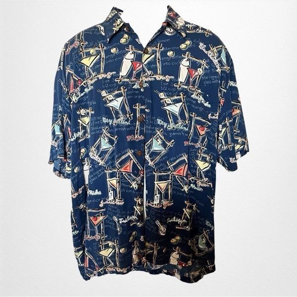 Mens KAHALA Hawaiian Islands Cocktail Casual Button Down Shirt Size XL