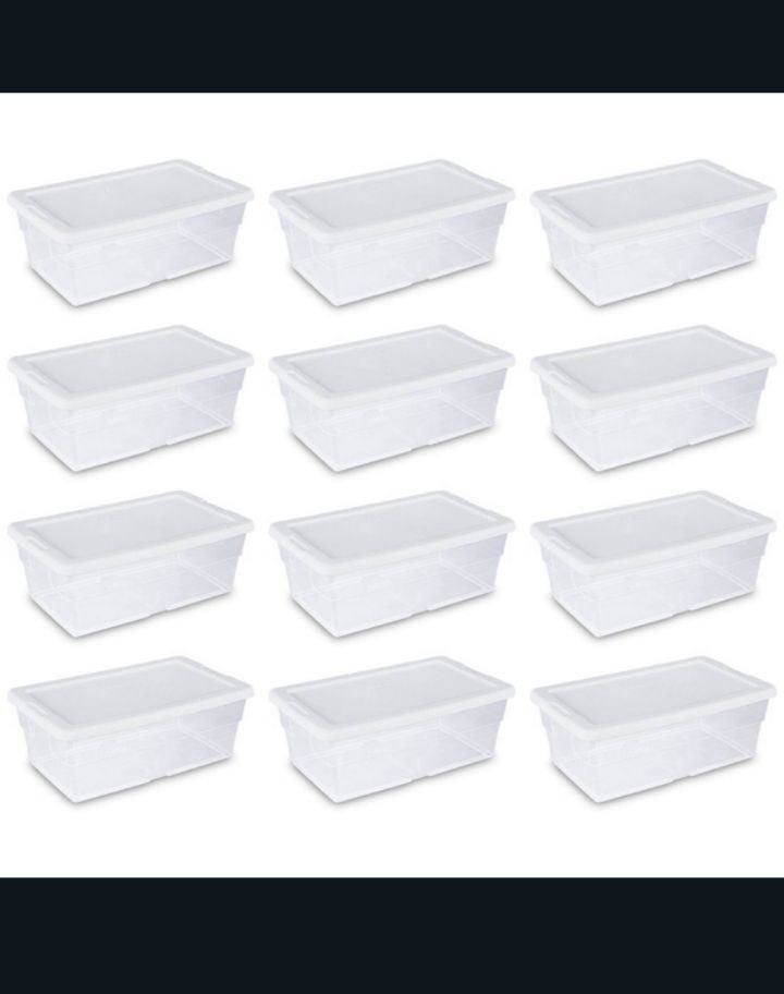 12 Sterilite 6qt stackable storage Tote