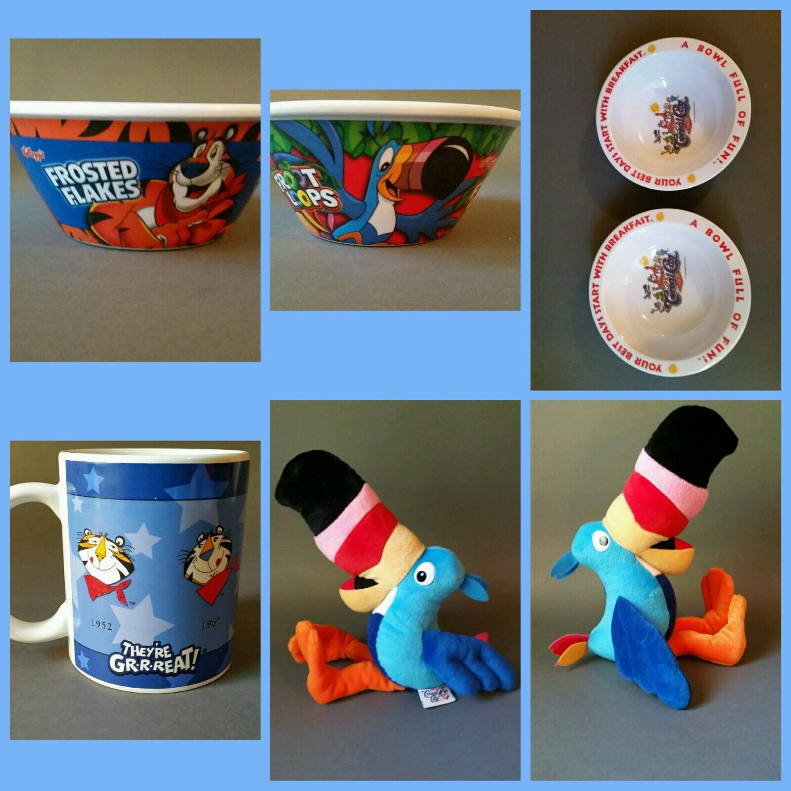 Kellogg Cereal City Lot. Frosted Flakes. Fruit Loops Toucan Sam. Tony the tiger
