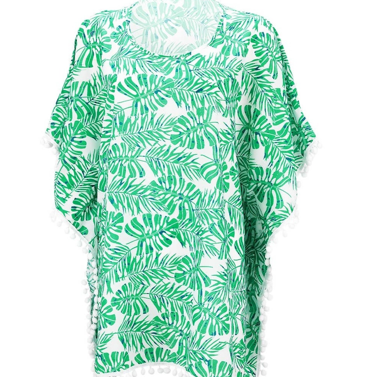 Frond Of Mine Tropical Pom Pom Cover Up