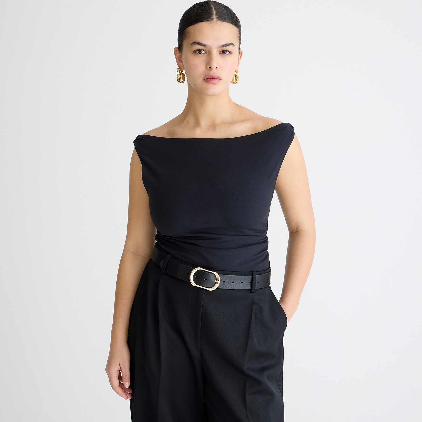 J.Crew Off-the-shoulder tank top in stretch cotton blend M