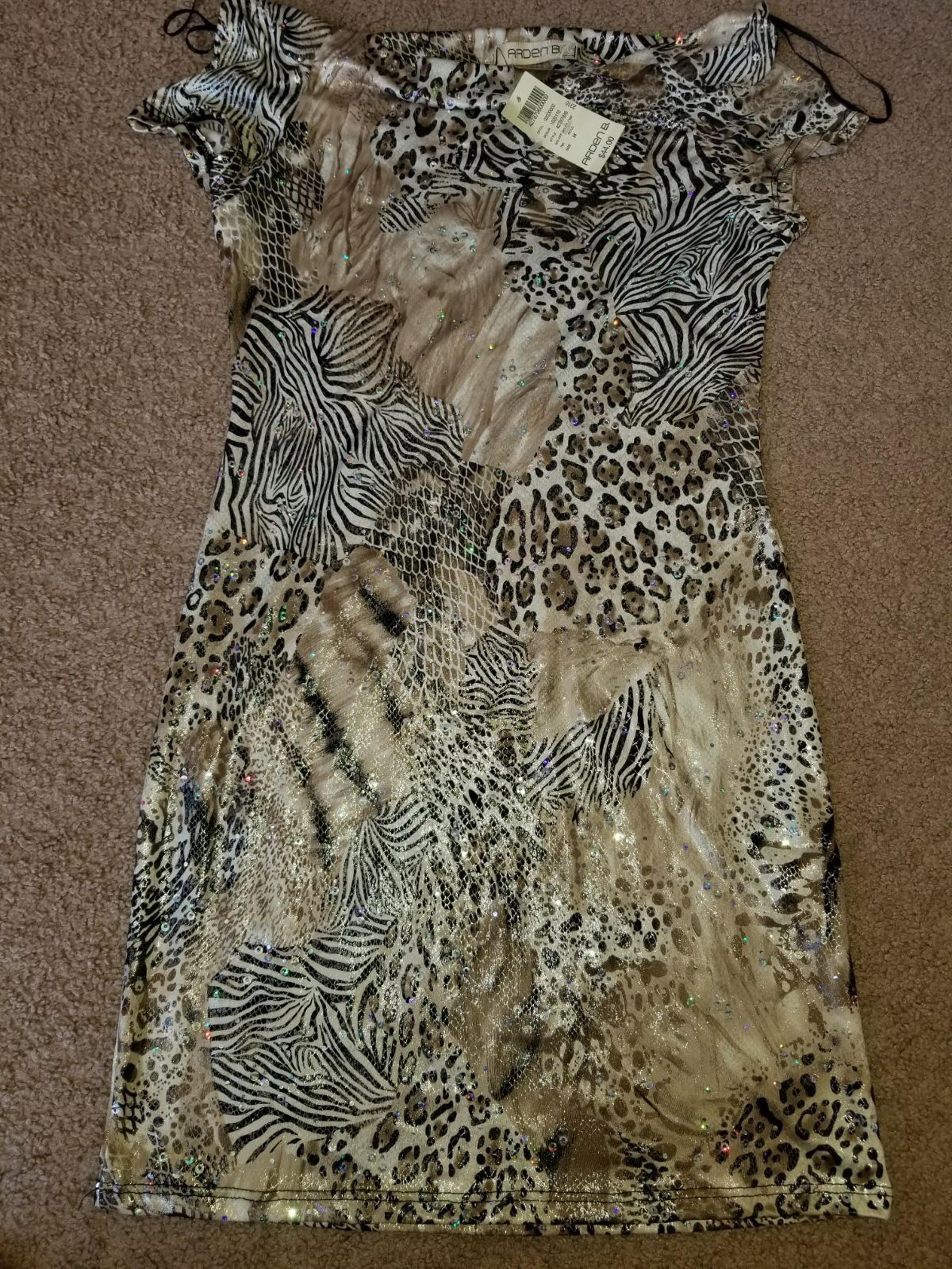 Arden B animal print mini dress,FREE SHI