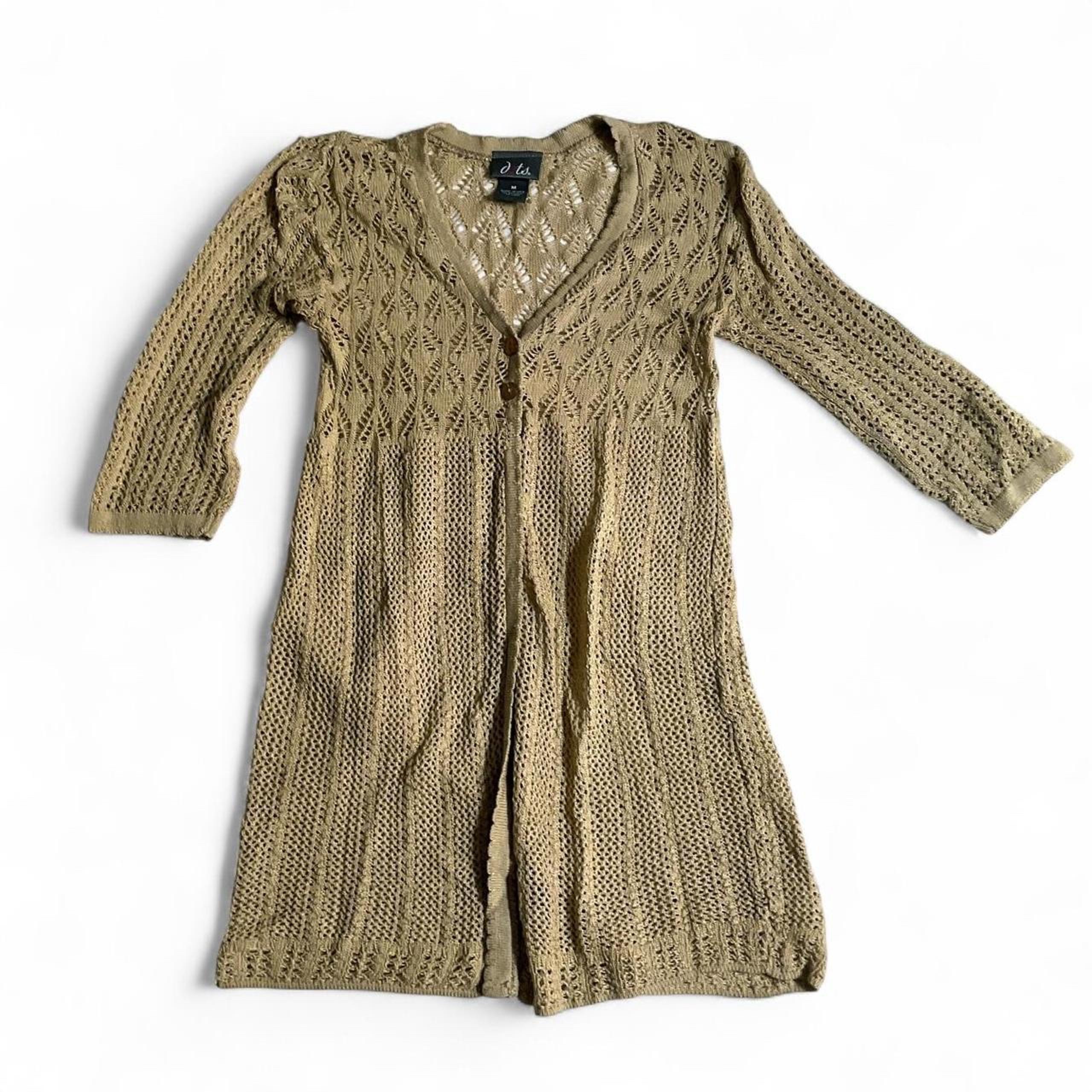 Dots Women's Knit Cardigan - Tan (Good Condition)