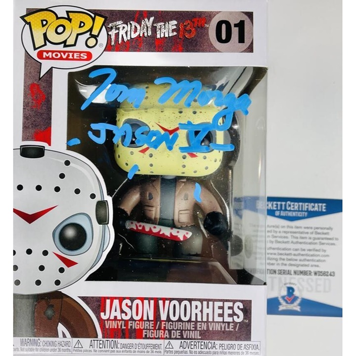 TOM MORGA SIGNED JASON VOORHEES FUNKO POP VINYL 01 FRIDAY THE 13TH BAS 243