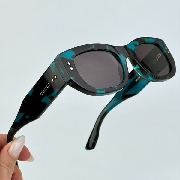 Gucci GG1215S 001 BRAND NEW Sunglasses Havana Grey Rectangle Unisex