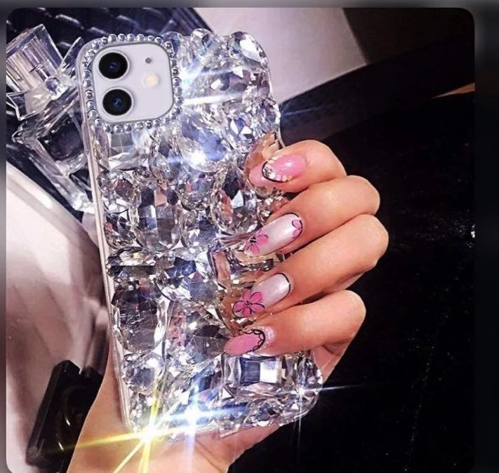 Custom handmade bedazzled phone case