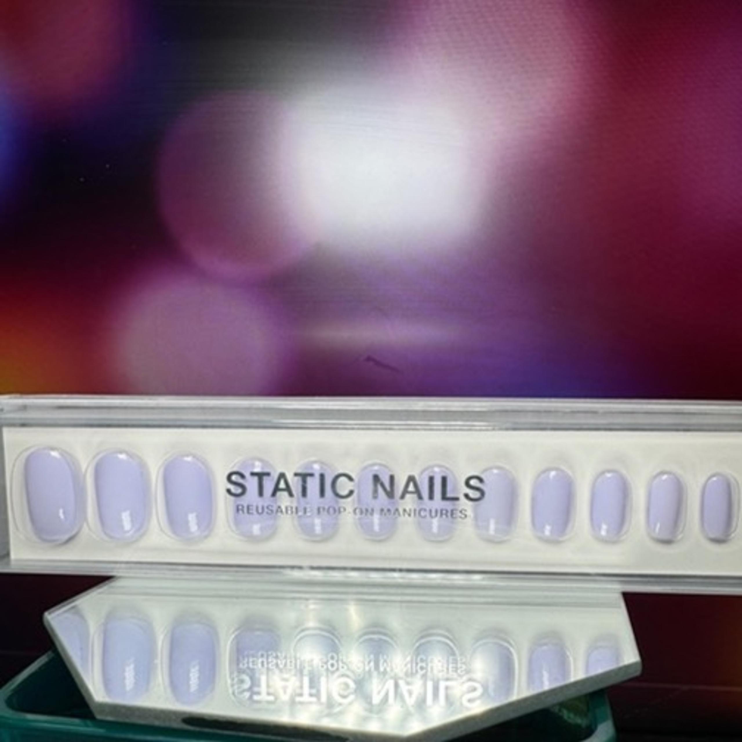 Static Nails ~ Reusable Press On Nails Manicure ~ Shade Something Blue Round