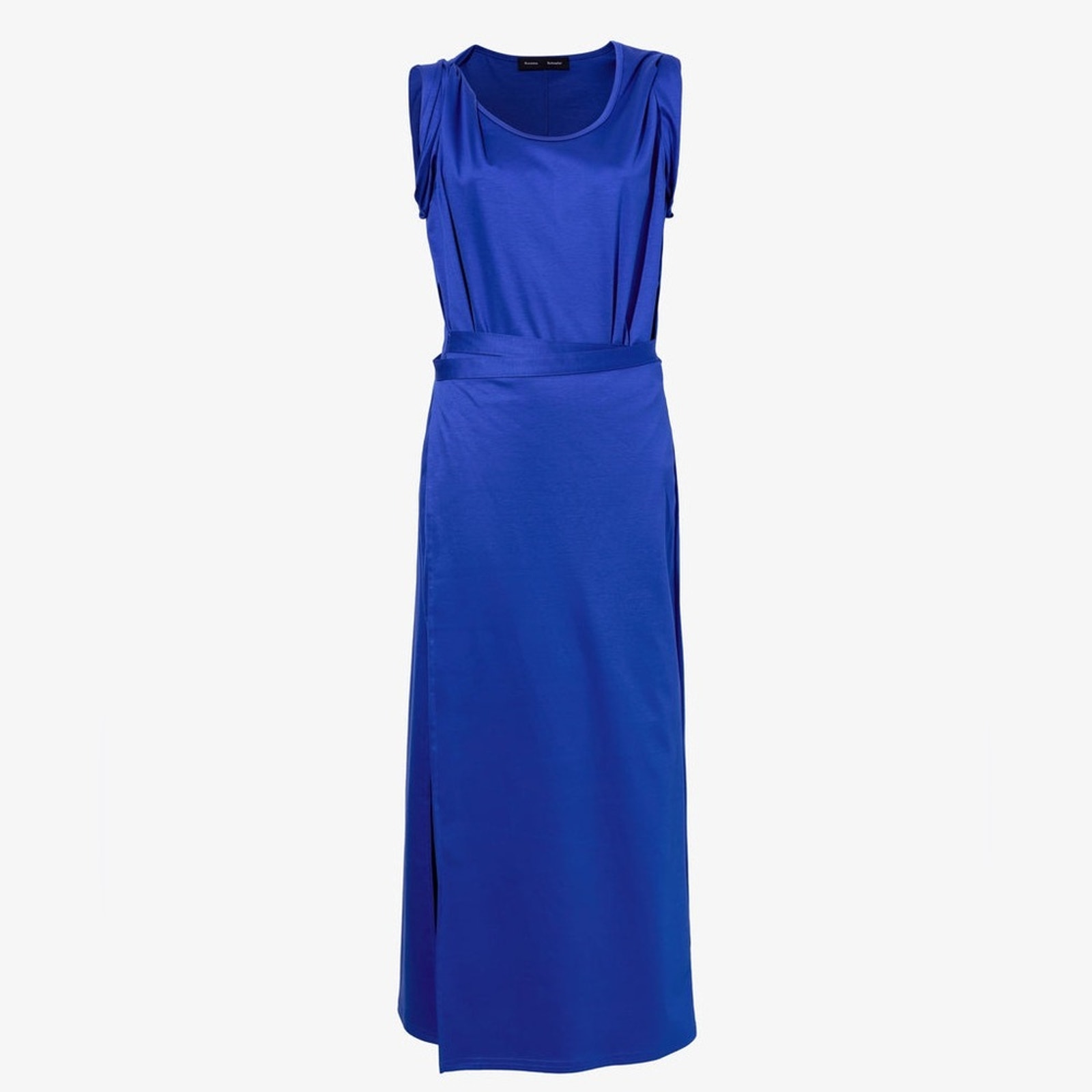 PROENZA SCHOULER Lynn Dress In Eco Cotton Jersey. Maxi long wrap dress in Blue