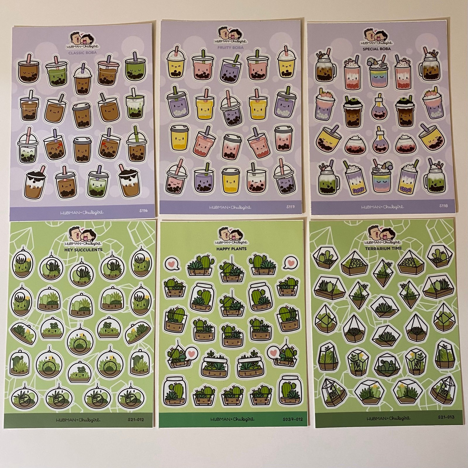 Hubman And Chubgirl Boba & Plants Stickers Set