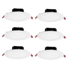 Commercial Electric 6 in. White Flush Round Wet Rated LED Integrated Recessed Li
