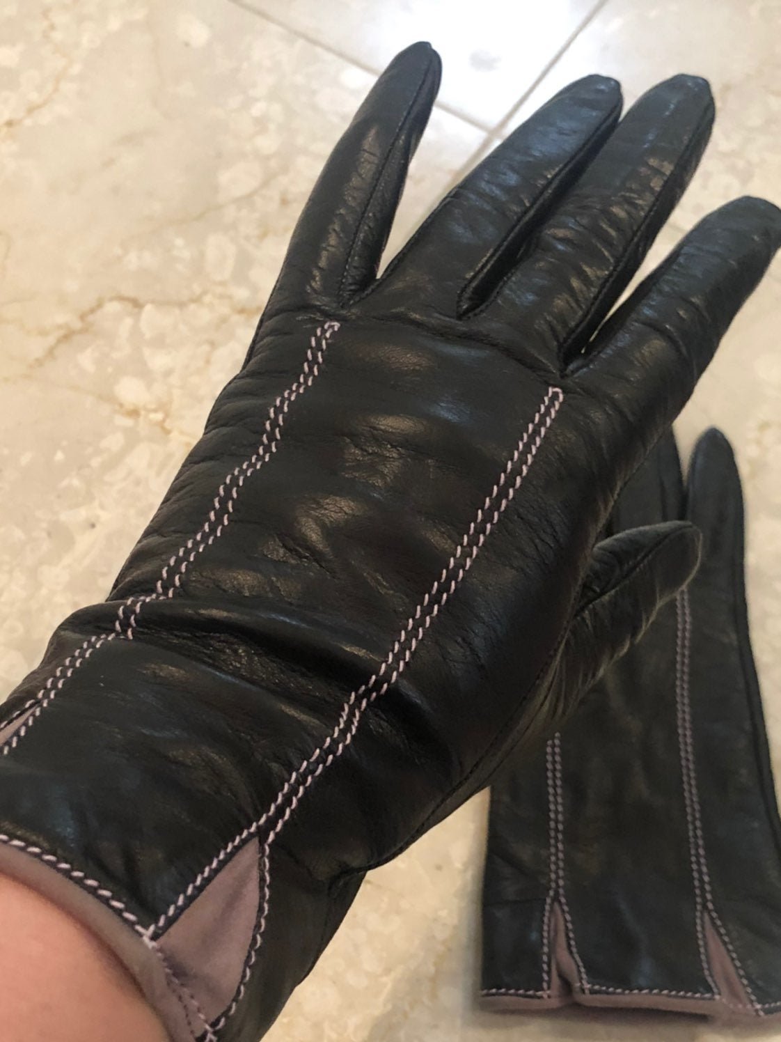 Leather Gloves Saks Fifth Ave SZ 7 1/2