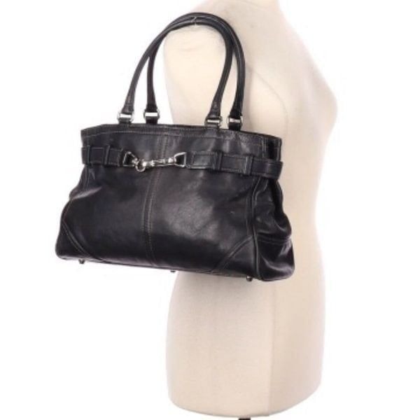Coach Black Leather Satchel Bag Purse