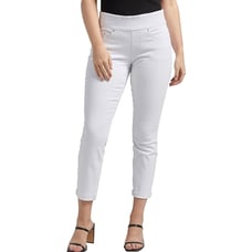 JAG JEANS Solid White Pull-On Elastic Waist Crop Length Women’s Jeans Size 14