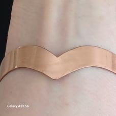 Vtg.Genuine Copper handmade Chevron design cuff bracelet