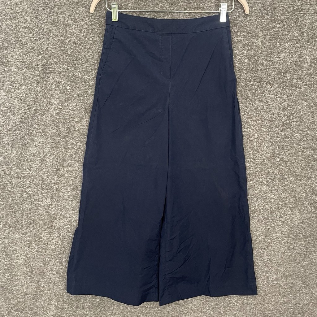 Babaton Aritzia Manolo Wide Leg Cropped Pant in Navy Blue Size 6