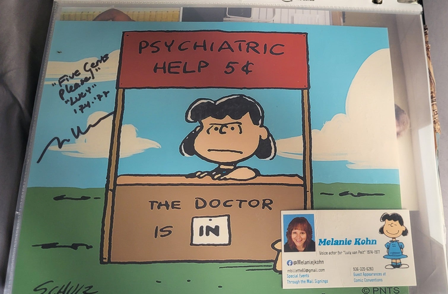 (Black Friday Deal) Lucy from the Peanut gang Autograph
