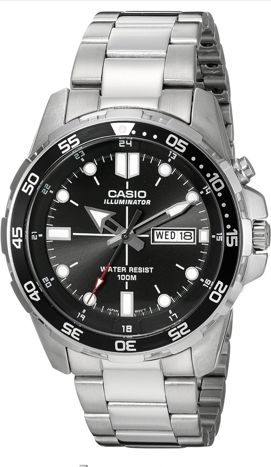Casio Men's MTD-1079D-1AVCF Super Illuminator Diver Analog Display Quartz Silver