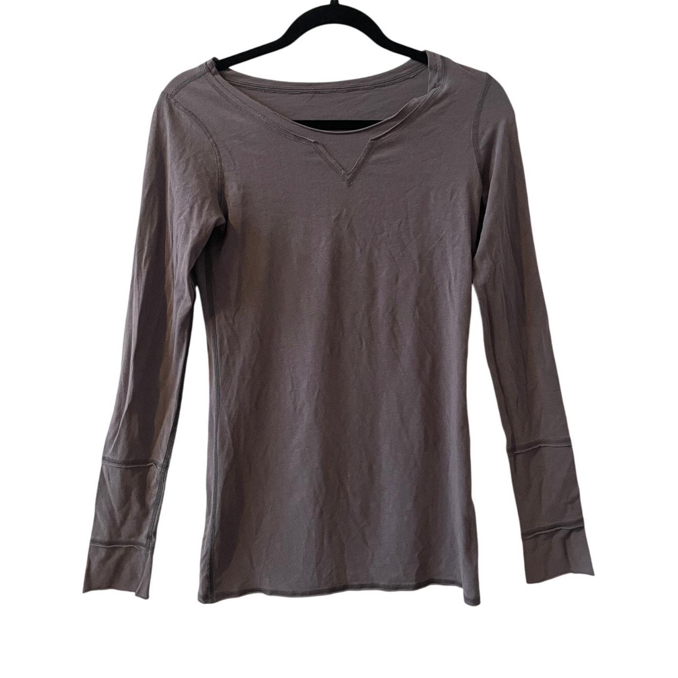 Lululemon Athletica Gray Long Sleeve Top Activewear Athletic Yog5