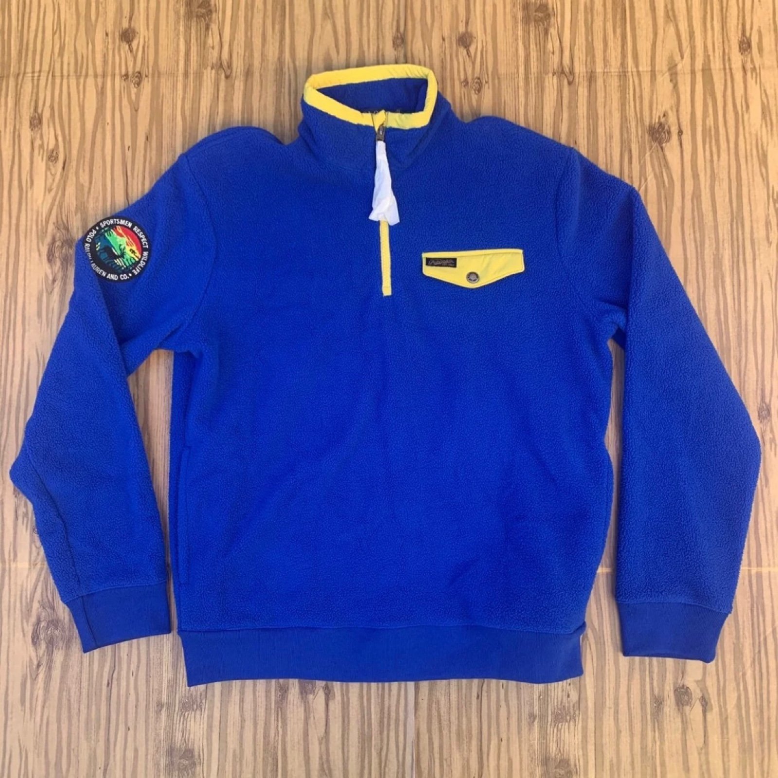 Polo Ralph Lauren Sportsmen Respect Wildlife Blue Fleece Sweater Size Medium