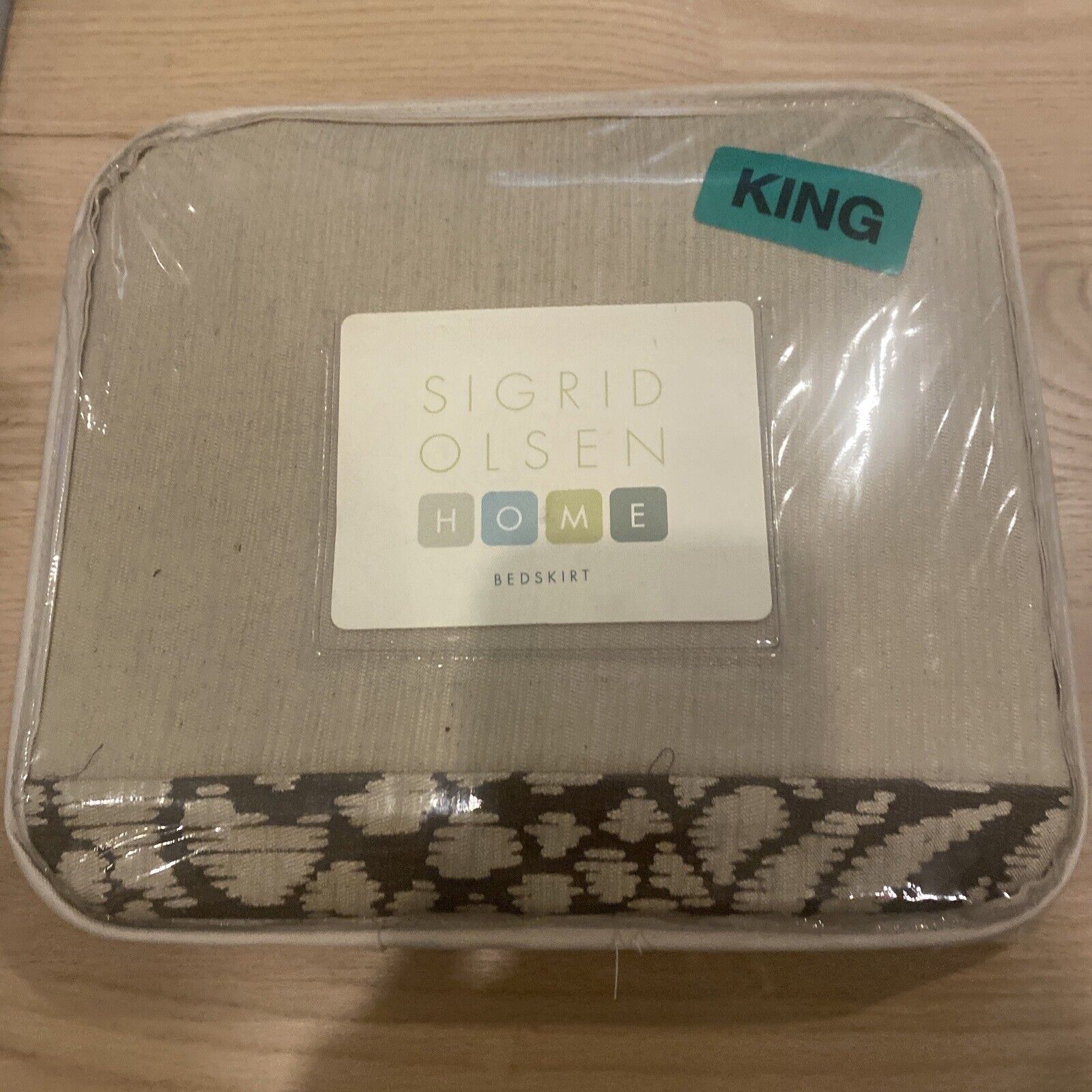 Sigrid Olsen Home Bed Skirt Dual King Warm Sand Organic Art 78x80 Brand New