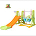 Playset basketball slide and swing game