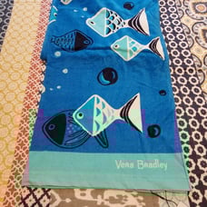 Vera Bradley Go Fish Blue Beach Towel-NWT