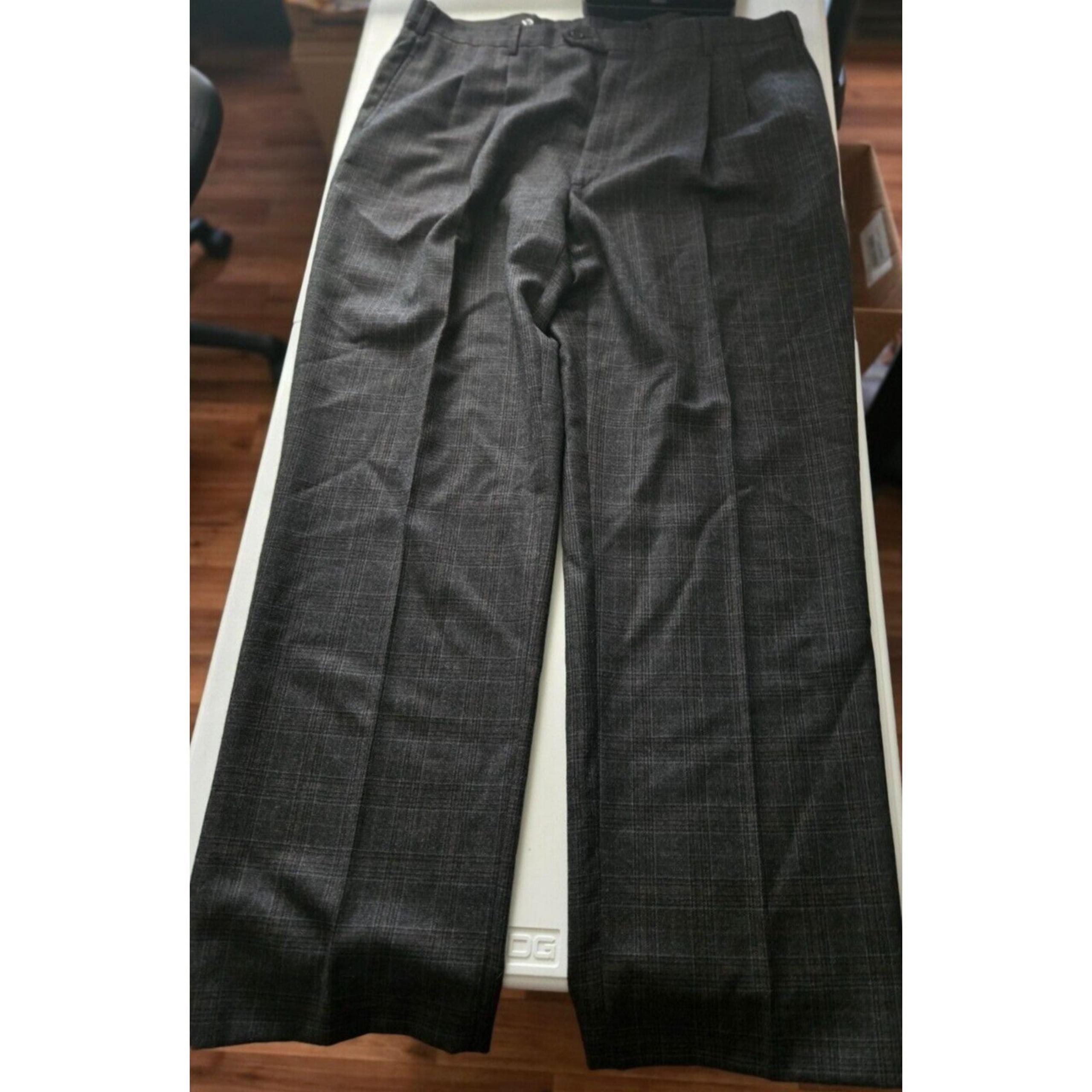 Jos A Bank Dress Pants Mens 40x32 Executive Flat Front Gray Multicolor