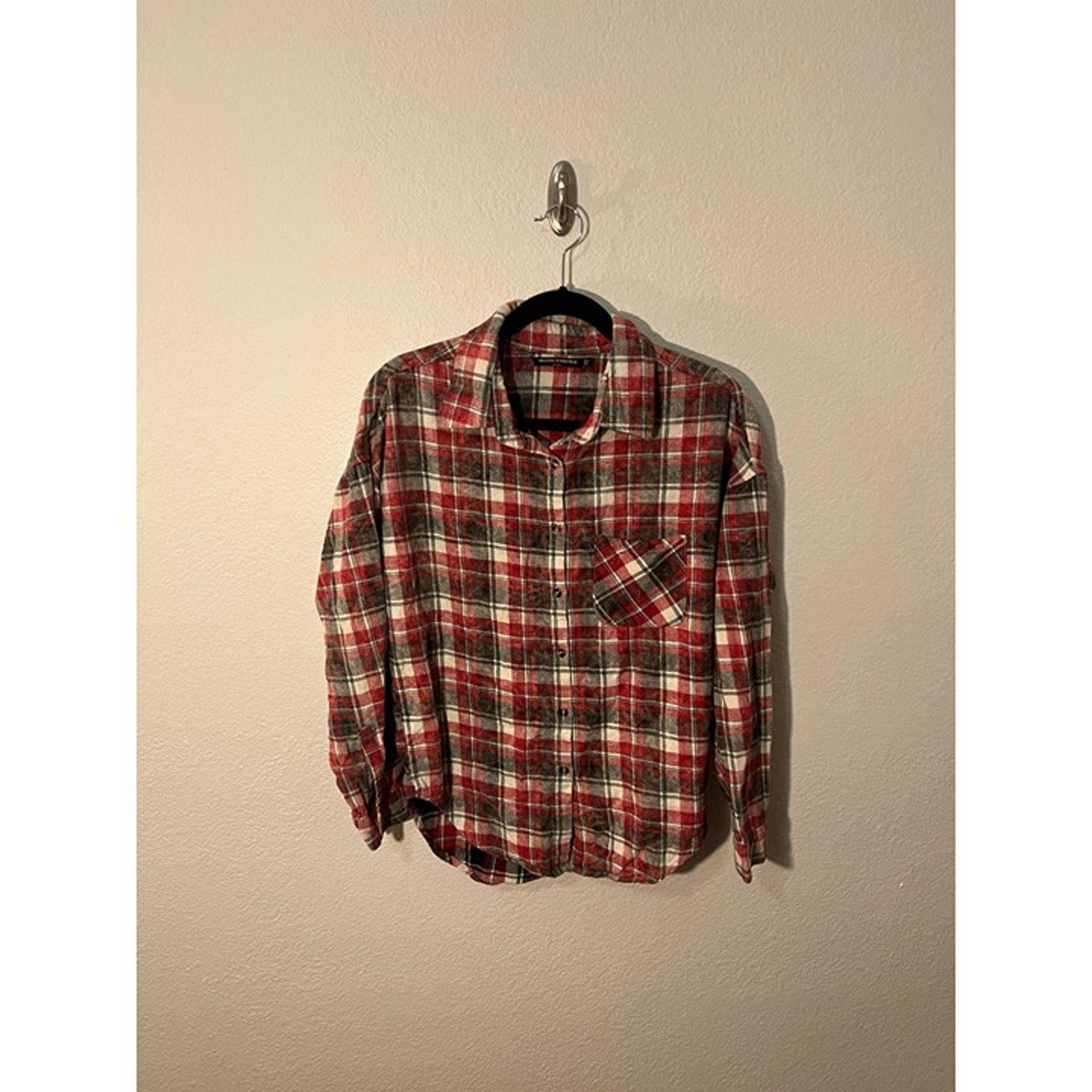 Brandy Melville flannel button down shirt one size