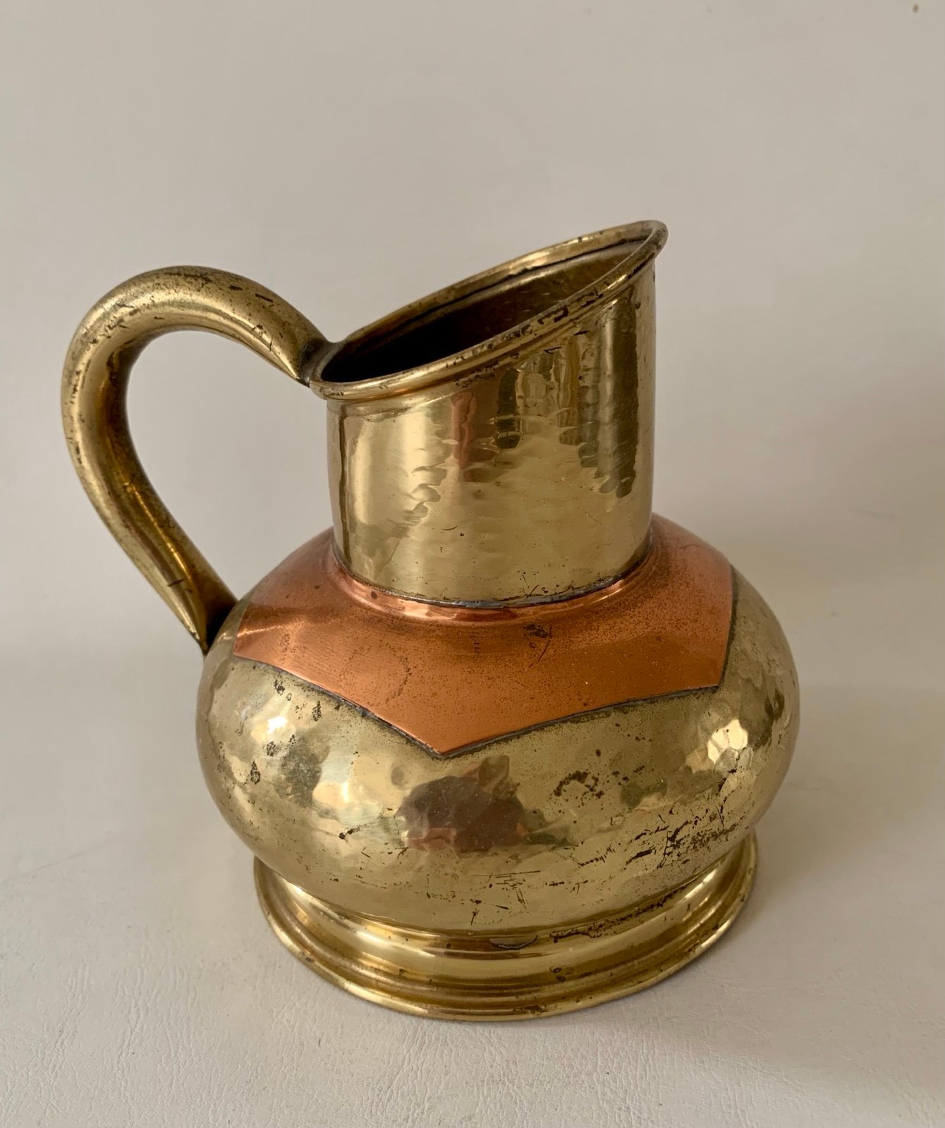 Vintage Copper & Brass Water Jug Pitcher Dinanderie Veritable Made in Belgium