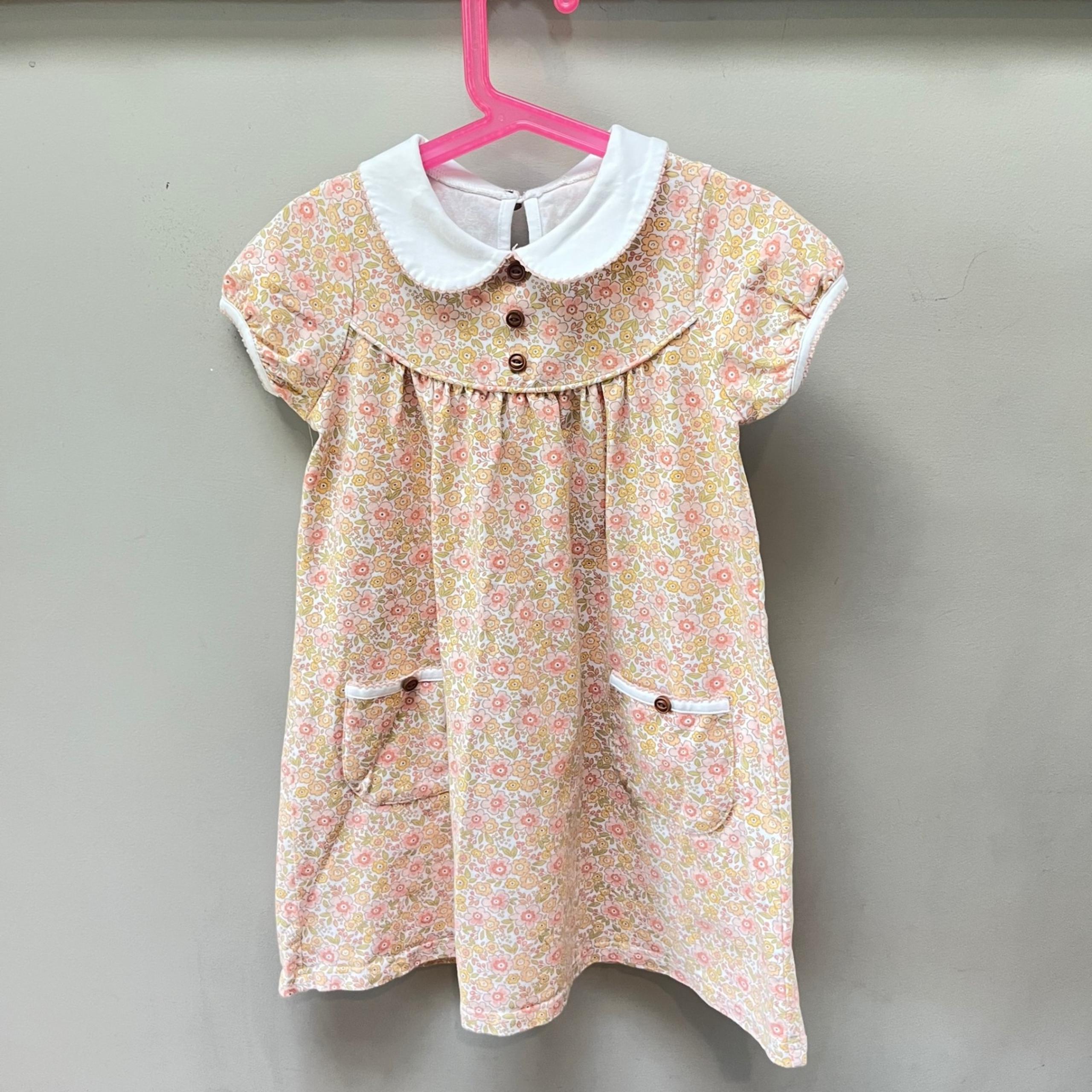 Serendipity Shrimp & Grits Kids Floral Dress Peter Pan Collar Size M(5-6)