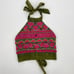 Free People | Green Magenta Pink South Coast Embroidered Halter Boho Crop Top M