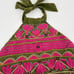 Free People | Green Magenta Pink South Coast Embroidered Halter Boho Crop Top M