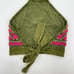 Free People | Green Magenta Pink South Coast Embroidered Halter Boho Crop Top M