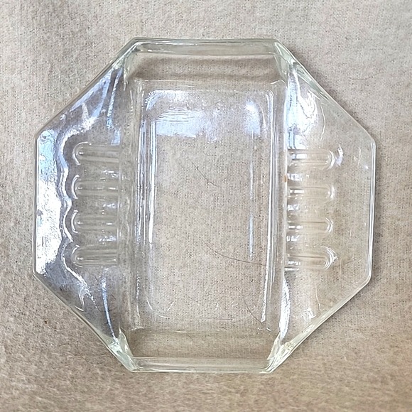 Great MCM Pyrex Clear Glass Ashtray