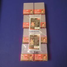 ultra pro regular top loader & soft sleeves trading card 200 bundle.