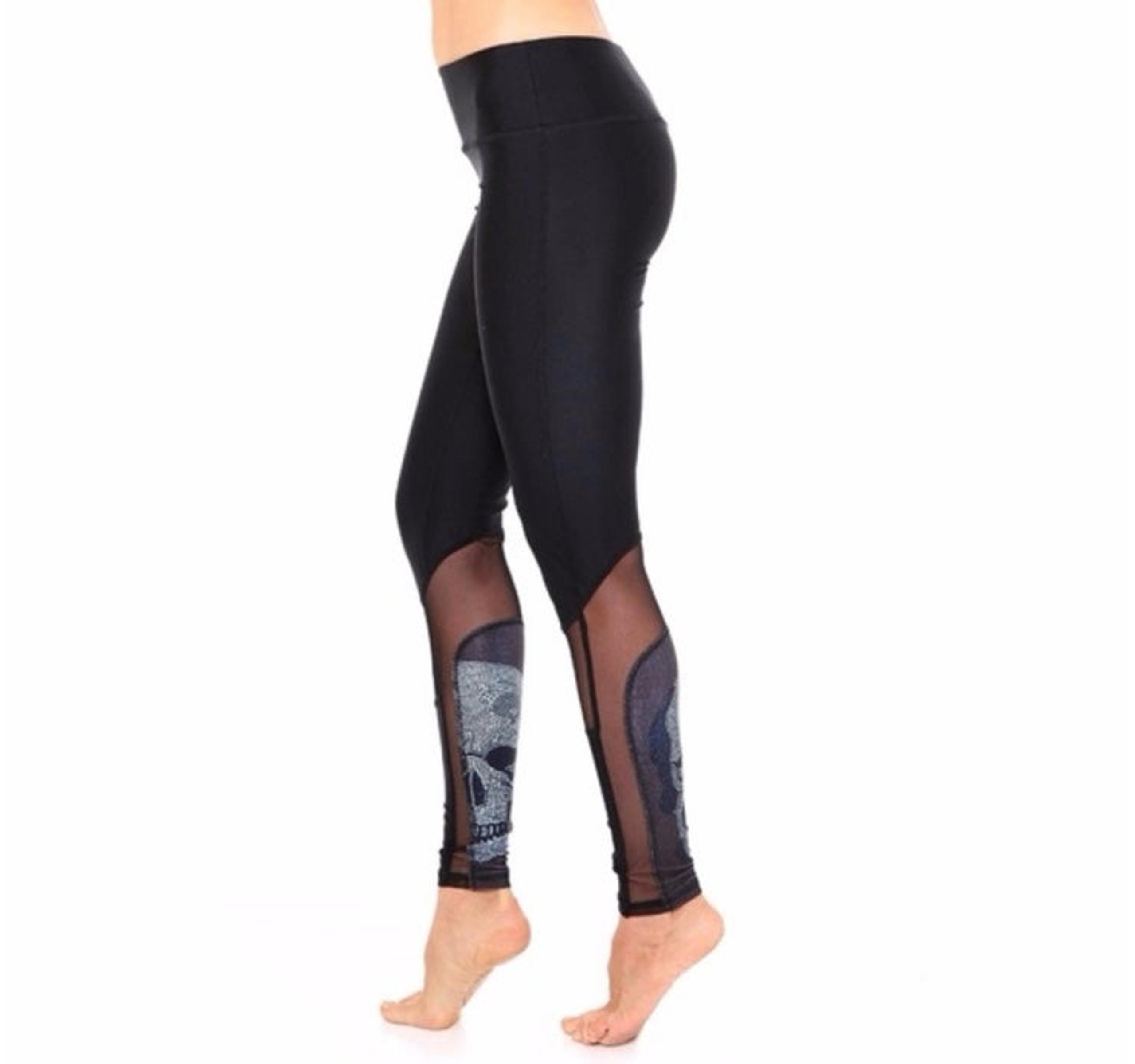 Terez Women Activewear Crystal skull leggings