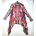 I Jeans By Buffalo Women's Open Front Cardigan Sweater M Red White Aztec Western