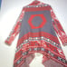 I Jeans By Buffalo Women's Open Front Cardigan Sweater M Red White Aztec Western