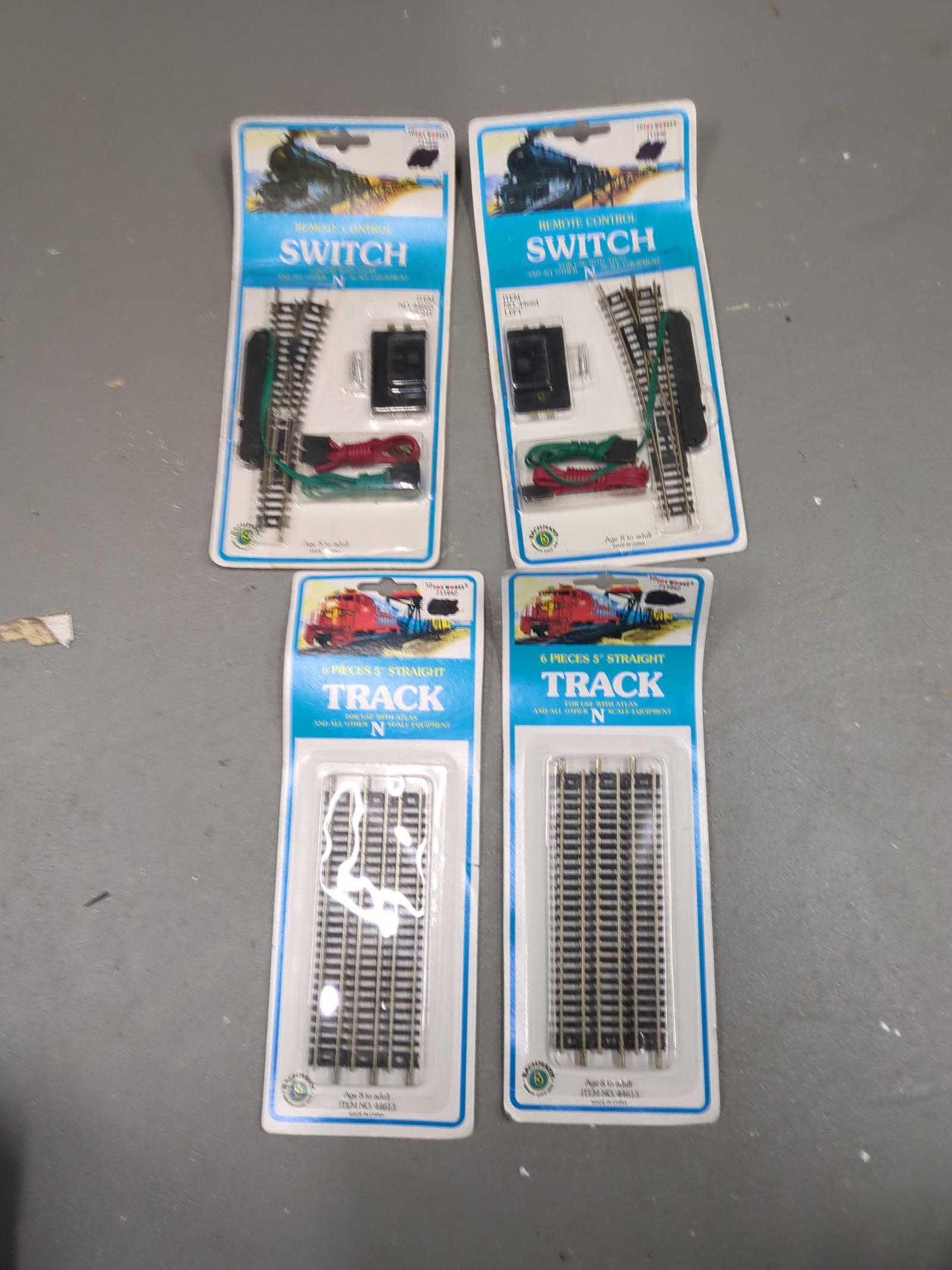 Bachman N Scale 2 Switches and 2 straight tracks