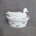 Wildflower Duck Lid Covered Casserole Dish 1.5 qt Whiteware Oval Cabin Game Feed