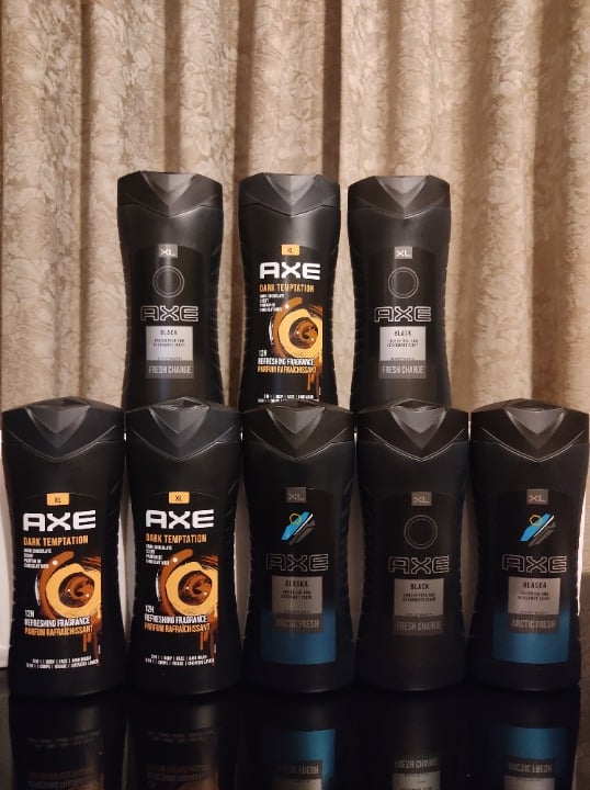 8 Bottles axe Men Body wash in different scents 400ml or 13.5oz