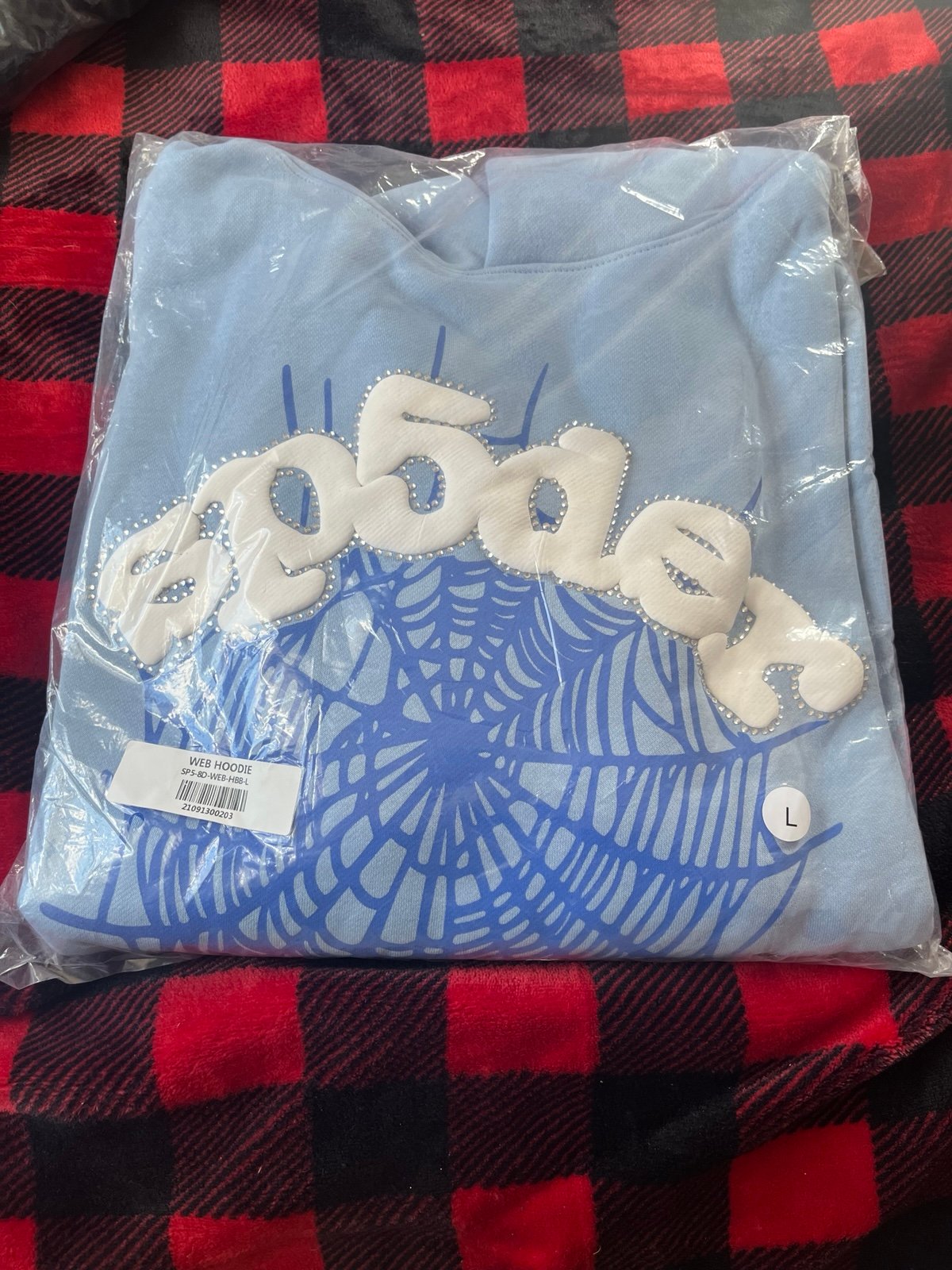 Sp5der web hoodie sky blue