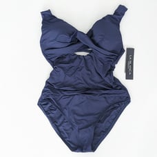La Blanca Island Goddess Keyhole One-Piece Swimsuit, Indigo, Women's 6