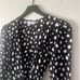 Reformation Women's XS Susanna Black and White Polka Dot Long Sleeve Wrap Dress