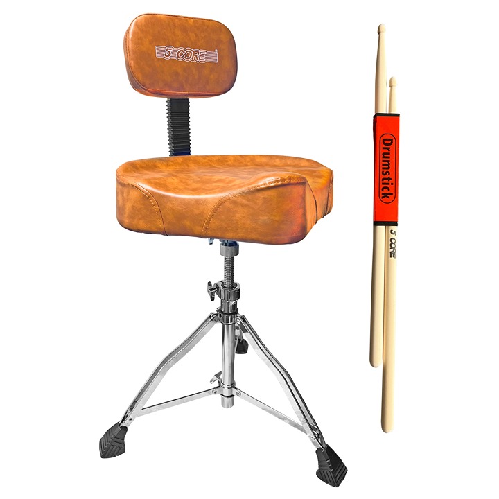 Motorcycle Style Heavy Duty Drum Seat with Backrest, Drum Stools with Back Rest