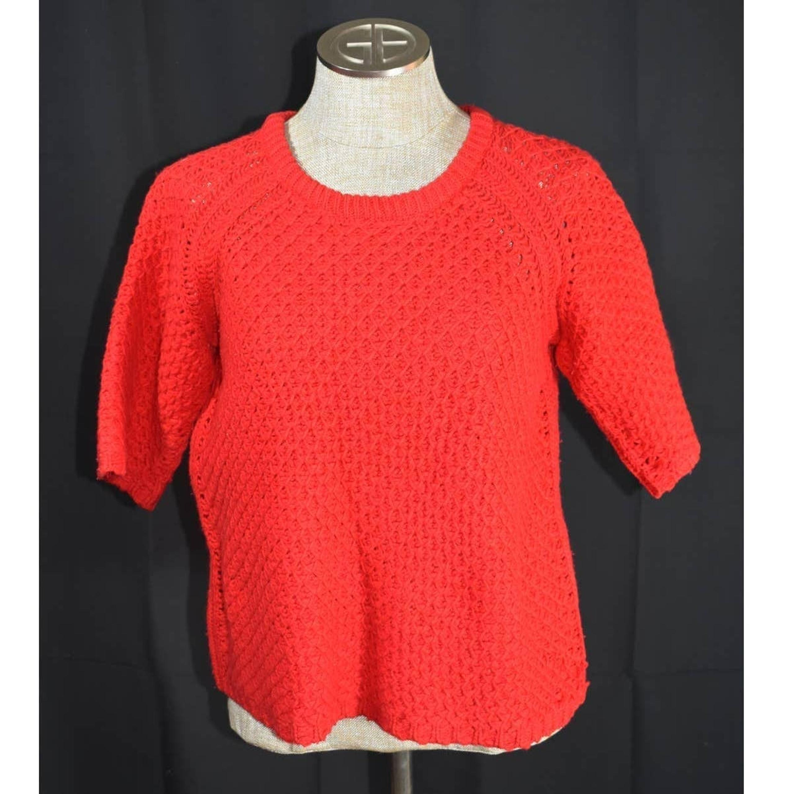 Marc by Marc Jacobs Red Merino Wool Knit Crewneck Sweater - S