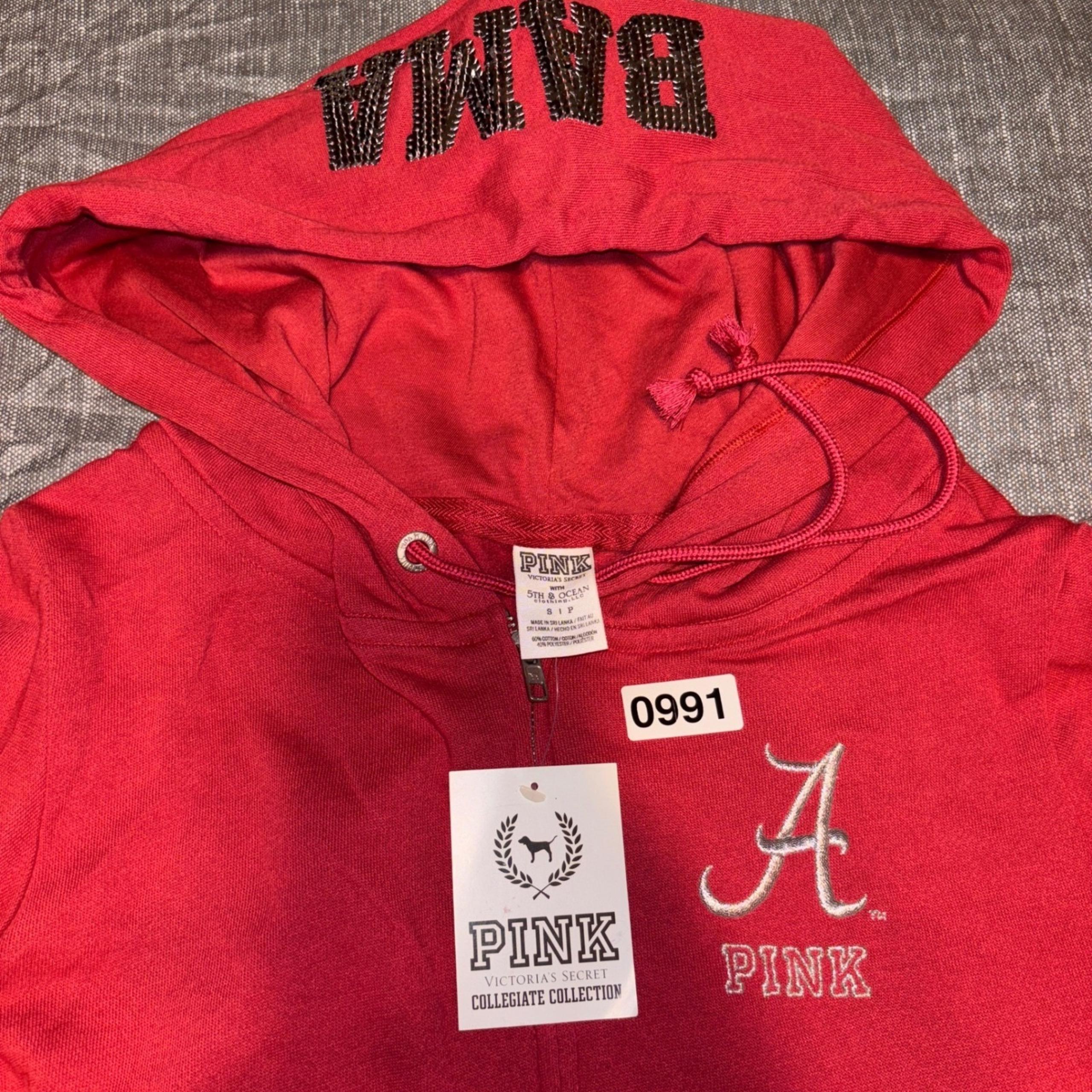 PINK Victoria's Secret Alabama BAMA Full Zip Hoodie Rhinestone Red S
