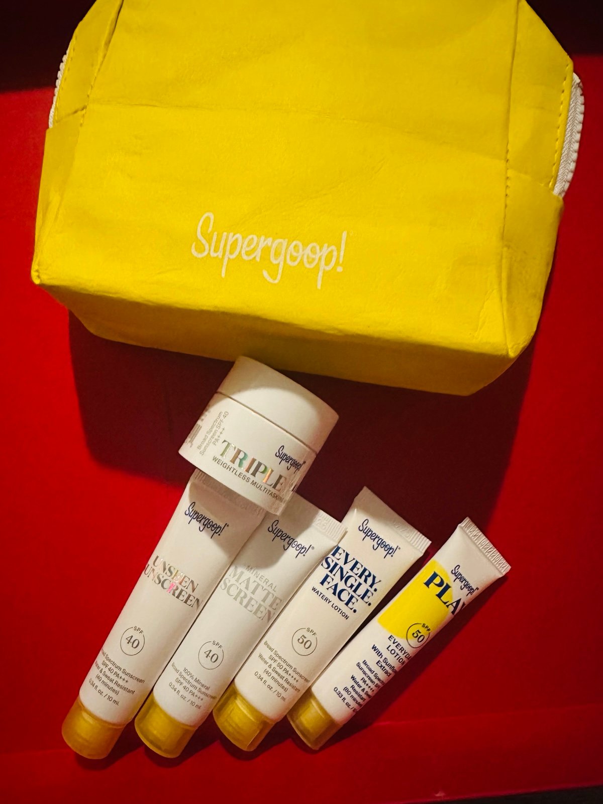 Supergoop deluxe mini size items travel set
